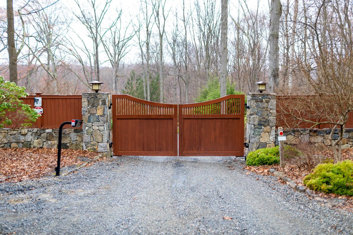Traditional mahogany privacy gate