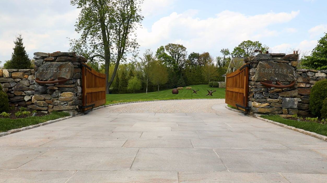 Open wood gate